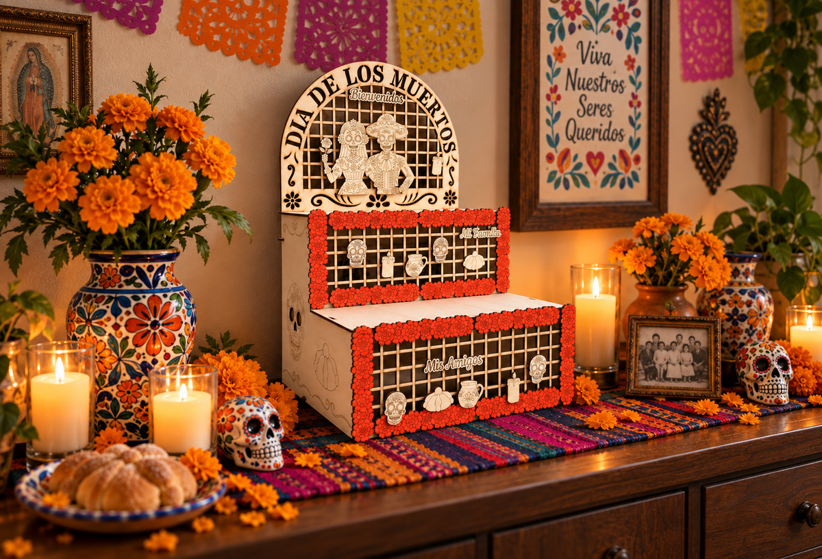 Wooden Ofrenda for Día de Muertos