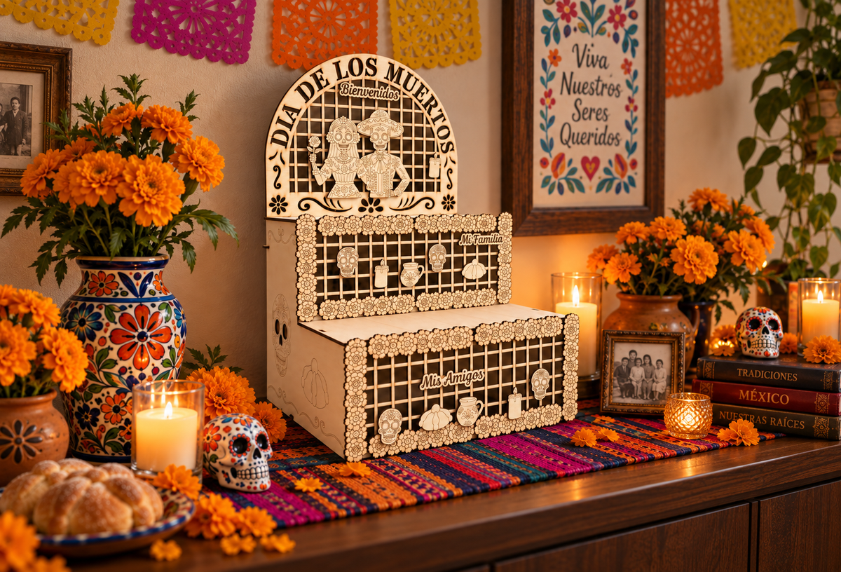 Wooden Ofrenda for Día de Muertos