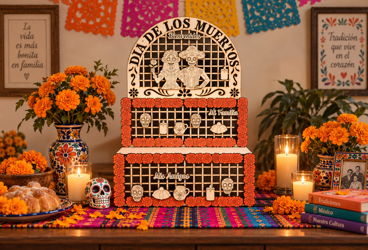 Wooden Ofrenda for Día de Muertos