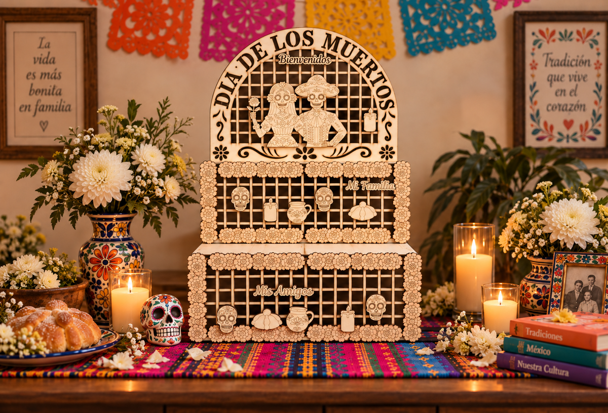 Wooden Ofrenda for Día de Muertos
